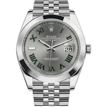 Load image into Gallery viewer, Rolex Datejust 41 NEW 2023 Wimbledon Gray Green Roman Dial Jubilee Bracelet Smooth Bezel