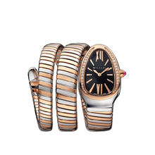 Load image into Gallery viewer, Bvlgari SERPENTI TUBOGAS Diamond Rose Gold Black Dial Watch 102098