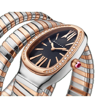 Load image into Gallery viewer, Bvlgari SERPENTI TUBOGAS Diamond Rose Gold Black Dial Watch 102098