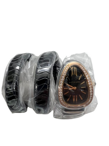 Bvlgari SERPENTI Spiga Ceramic Diamond Black Dial Watch 102885