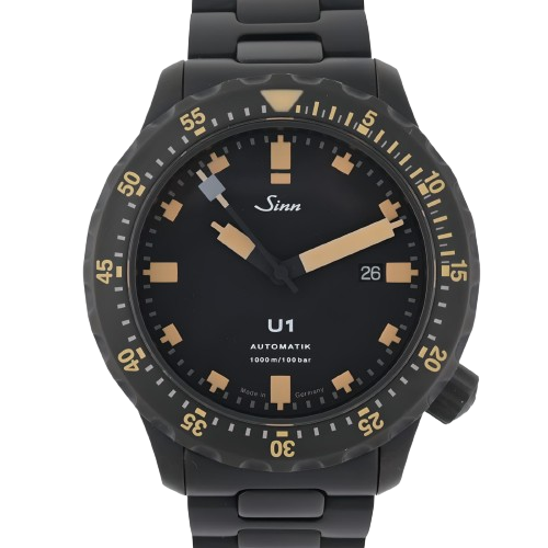 Sinn U1 SE 1010.023 Black Fully Tegimented 44mm Steel Case Bracelet 1000m Diver