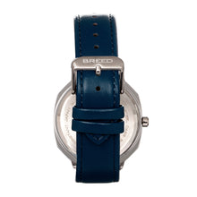 Load image into Gallery viewer, Breed Revolver Leather-Band Watch w/Day/Date - Navy