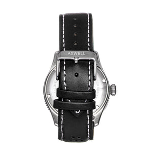 Axwell Arrow Leather-Band Watch w/Date - Black