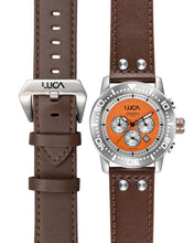 Load image into Gallery viewer, BR-1 FLAME MEN&#39;S CHRONOGRAPH WATCH-DARK ITALIAN LEATHER