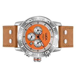 BR-1 FLAME MEN'S CHRONOGRAPH WATCH-LIGHT ITALIAN LEATHER