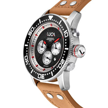 Load image into Gallery viewer, BR-1 OBSIDIAN ROSSO MEN&#39;S CHRONOGRAPH WATCH- LIGHT BROWN LEATHER