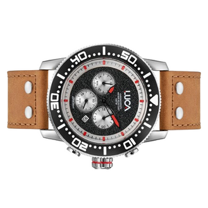BR-1 OBSIDIAN ROSSO MEN'S CHRONOGRAPH WATCH- LIGHT BROWN LEATHER