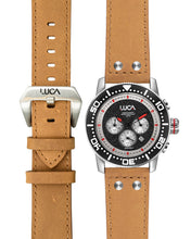 Load image into Gallery viewer, BR-1 OBSIDIAN ROSSO MEN&#39;S CHRONOGRAPH WATCH- LIGHT BROWN LEATHER