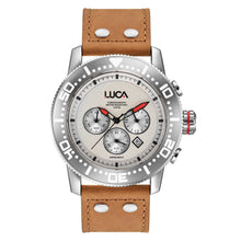 Load image into Gallery viewer, BR-1 PEARL MEN&#39;S CHRONOGRAPH WATCH- LIGHT ITALIAN LEATHER