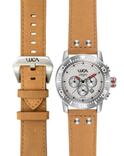 Load image into Gallery viewer, BR-1 PEARL MEN&#39;S CHRONOGRAPH WATCH- LIGHT ITALIAN LEATHER