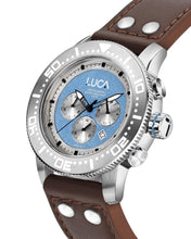 Load image into Gallery viewer, CH-1 BRANDEIS MEN&#39;S CHRONOGRAPH WATCH- DARK ITALIAN LEATHER