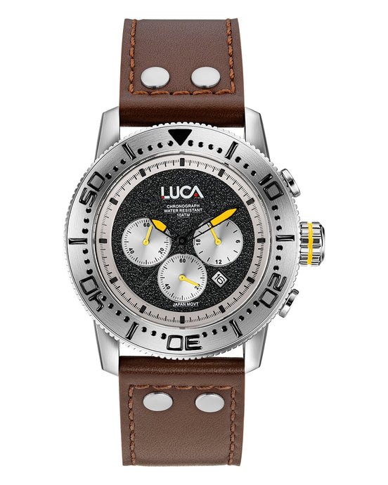 CH-1 OBSIDIAN FIREFLY MEN'S CHRONOGRAPH WATCH-BROWN LEATHER