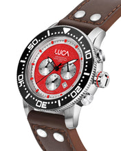 Load image into Gallery viewer, CH-1 ROSSO MEN&#39;S CHRONOGRAPH WATCH- DARK ITALIAN LEATHER