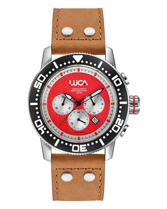 CH-1 ROSSO MEN'S CHRONOGRAPH WATCH- LIGHT ITALIAN LEATHER