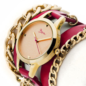 Boum Emballage Bracelet Multi-Wrap Leather-Band Watch