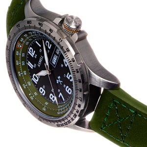 Axwell Blazer Leather Strap Watch - Green