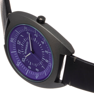 Breed Victor Leather-Band Watch - Purple/Black