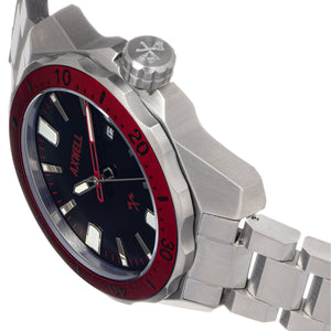 Axwell Timber Bracelet Watch w/ Date - Black/Red