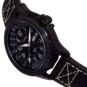 Axwell Blazer Leather Strap Watch - Black