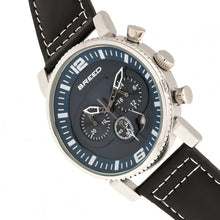 Load image into Gallery viewer, Breed Ryker Chronograph Leather-Band Watch w/Date - Black/Blue
