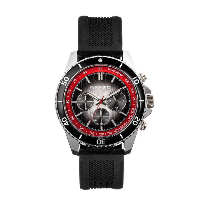 Breed Tempo Chronograph Strap Watch - Black/Red