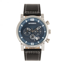 Load image into Gallery viewer, Breed Ryker Chronograph Leather-Band Watch w/Date - Black/Blue