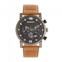 Load image into Gallery viewer, Breed Ryker Chronograph Leather-Band Watch w/Date - Camel/Gunmetal