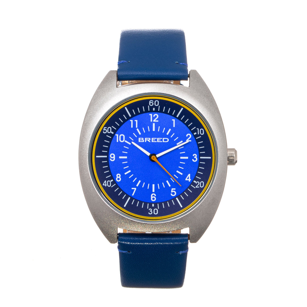 Breed Victor Leather-Band Watch - Blue