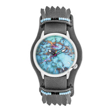 Load image into Gallery viewer, Boum Originaire Marbleizied-Dial Leather-Band Watch w/ Fringed Sheath