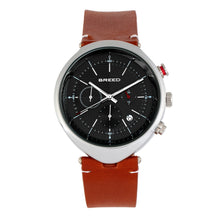 Load image into Gallery viewer, Breed Tempest Chronograph Leather-Band Watch w/Date - Brown/Silver