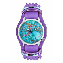 Load image into Gallery viewer, Boum Originaire Marbleizied-Dial Leather-Band Watch w/ Fringed Sheath