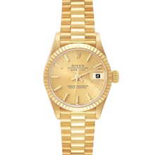 Load image into Gallery viewer, Ladies Rolex 26mm Presidential Solid 18K Gold Watch W/Gold Dial &amp; Fluted Bezel.