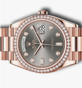 Rolex Day-Date 36 NEW 2023 Day-Date 36 SLATE DIAL FACTORY DIAMOND BEZEL 128345RBR
