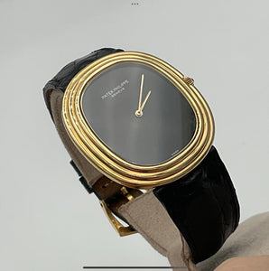 Patek Philippe 3634 Jumbo Golden Ellipse ONYX Dial 1973 Watch Serviced Box Paper