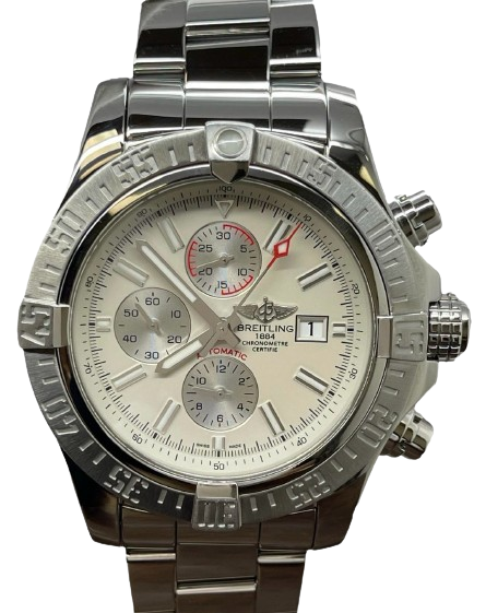 Breitling Super Avenger II A13371 White Dial Automatic Men's Watch