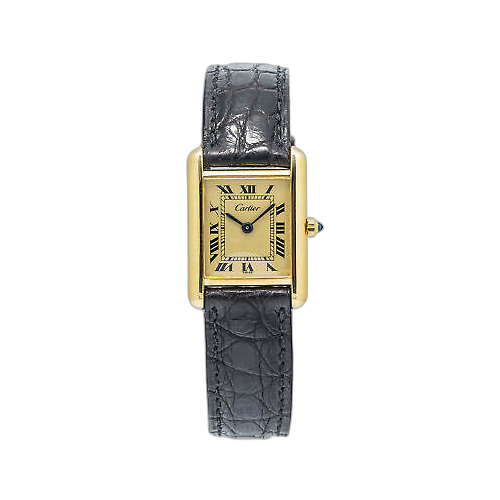 Cartier Tank Vermeil 366001 Quartz Gold Plated Ladies Watch 20x20mm
