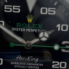 Load image into Gallery viewer, Men&#39;s Rolex Oyster Perpetual Air King 40mm Black Dial Luxury Watch 116900-0001