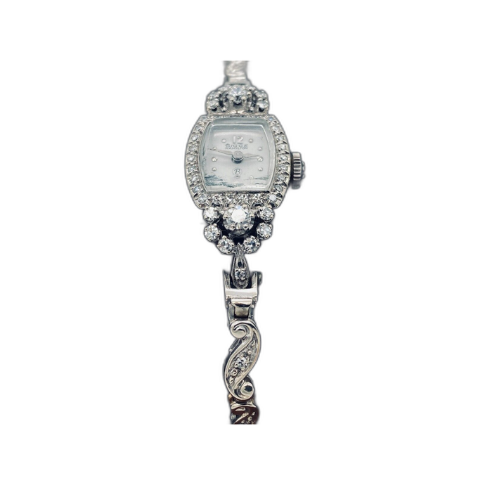 Hamilton Biggs Swiss 14K White Gold & Diamond Bezel- Ladies Watch