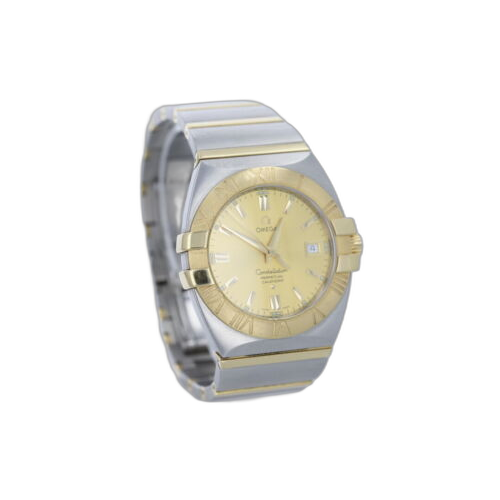 Omega Constellation Double Eagle Gold Dial 38mm Stainless Steel Men's Wristwatch