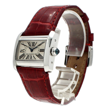 Load image into Gallery viewer, CARTIER Tank Divan Stainless Steel  32mm Red Strap Ladies Watch Ref# 2599