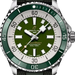 Breitling Superocean Automatic 44 Green Dial Steel Mens Luxury Diving Watch