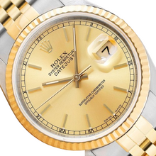 Load image into Gallery viewer, ROLEX MENS DATEJUST 16233 CHAMPAGNE 18K YELLOW GOLD STEEL TWO TONE JUBILEE WATCH