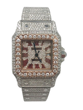 Load image into Gallery viewer, Custom Ladies Cartier Santos 29mm Iced Out Two Tone Rose Gold Watch