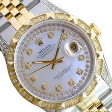Load image into Gallery viewer, Rolex 16233 Datejust Mother of Pearl Diamond Dial 18K Yellow Gold Stainless