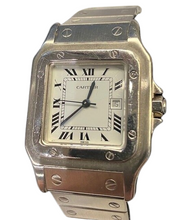 Load image into Gallery viewer, Men&#39;s 30mm x 40mm SS Cartier Santos with Date window at 3:00