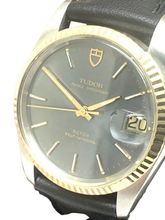 Load image into Gallery viewer, Tudor by Rolex Mens Watch 74000 Swiss Self Winding Gray Dial 14k Gold Bezel 34mm