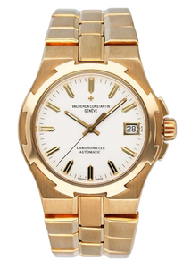 Vacheron Constantin Overseas 42040 Silver Dial Yellow Gold Mens Watch