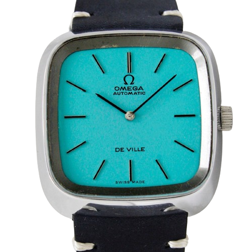 1973 Omega Deville Auto Turquoise 33mm Mens Vintage Watch 1510044