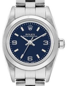 Rolex Oyster Perpetual Blue Dial Stainless Steel Womens Luxury Watch For Sale