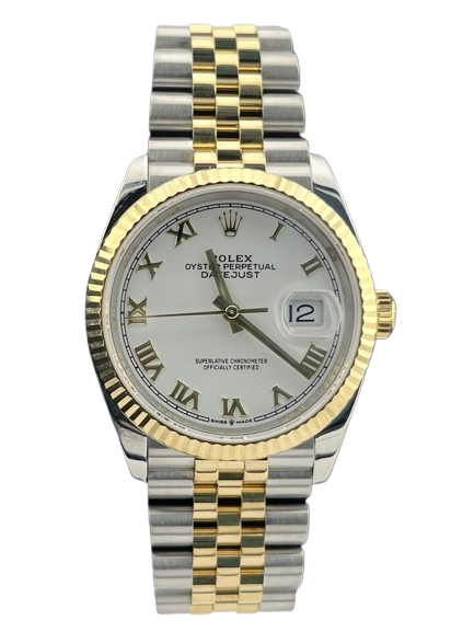 Rolex Datejust 36 126233 Steel & Yellow Gold White Roman, Jubilee - Pre-owned